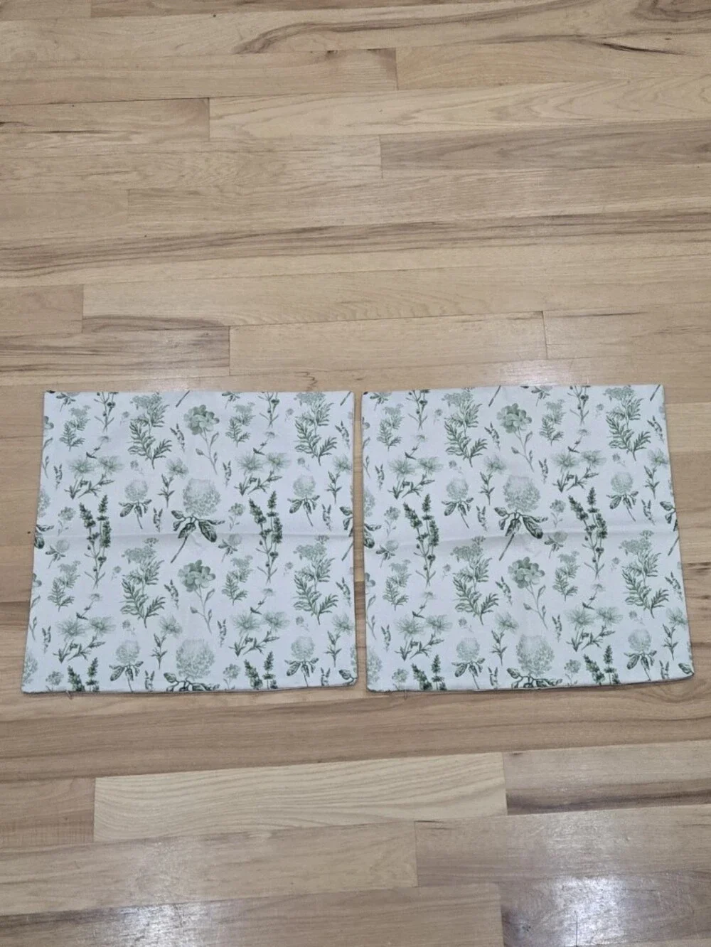 Botanical Green Floral Throw Pillow Covers 18x18